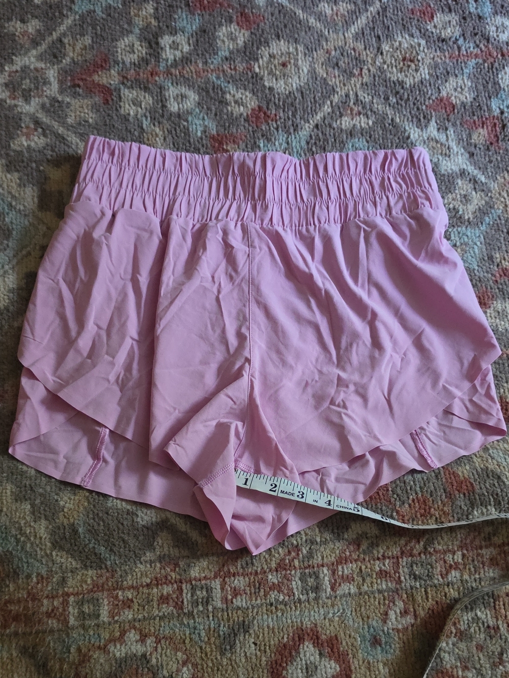SPANX Light Pink Athletic Shorts with Smocked Waistband Medium 3" Inseam 2